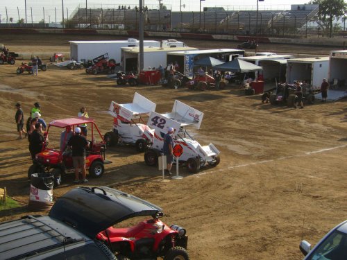 In the pits at Perris